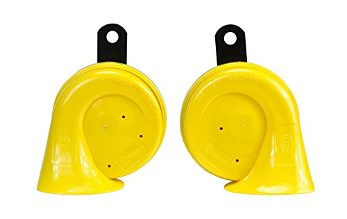 Trumpet Horn Kit HELLA 012010821, 12 V, 400/500 Hz (Universal Fit) Yellow