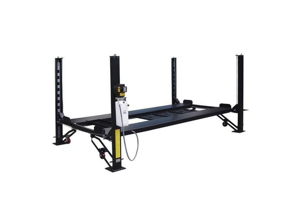 FP8K-DX Tuxedo Distributors 8000 LB Deluxe Storage Lift with Poly Casters, Drip Trys and Jack Tray