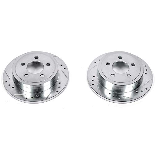 Power Stop Rear AR8768XPR Drilled & Slotted Rotor Pair For Jeep Liberty 2003-2007, Jeep Wrangler 2003-2006 [Model Specific]