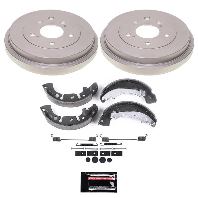 POWERSTOP Stock Replacement Brake Rotors and Drums Front and Rear with Brake Pads and Shoe Brake Kit For Nissan Sentra 2013-2019 [Vehicle Specific]