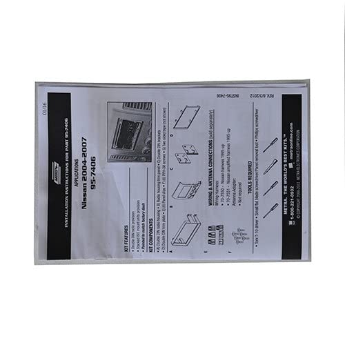 Metra Electronics Double DIN Installation Dash Kit 95-7406 Fits 2004-2007 Nissan Titan and 2004-2005 Nissan Armada