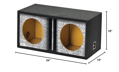 Dual Vented Atrend GFX Series Divided Chamber 12" Subwoofer Enclosure (Reptile Style)