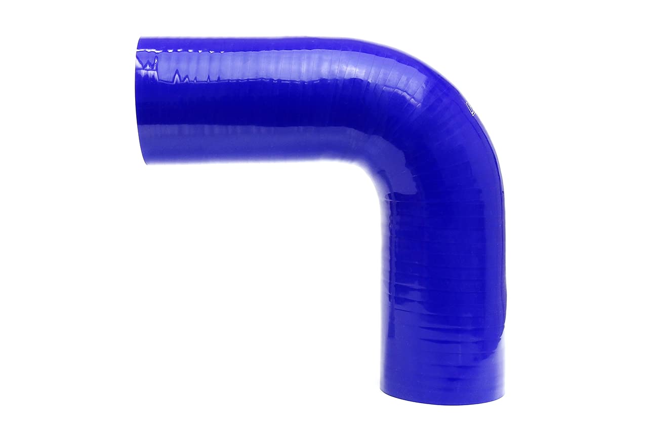 10" Leg HPS 5/16" ID, 90 Degree Silicone Elbow Coupler Hose, High Temp 4-ply Reinforced, Blue