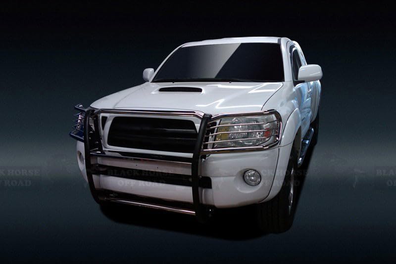 Bumper Guard Black Horse Grille brush Modular Stainless Steel Compatible with 2005-2015 Toyota Tacoma-17A096400MSS
