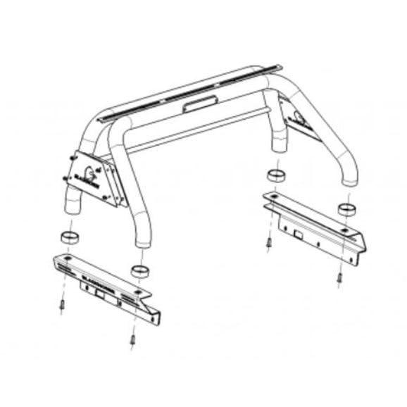 Classic Black Horse Roll Bar Stainless Steel Compatible with 2015-2022 GMC Canyon|2015-2022 Chevrolet Colorado-RB005SS
