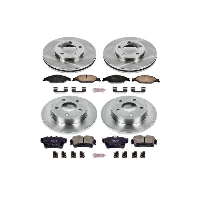 POWERSTOP Autospecialty KOE1302 Front and Rear Replacement Brake Kit-OE Brake Rotors & Ceramic Brake Pads For 1999 2000 2001 2002 2003 2004 Ford Mustang SN95 Base GT