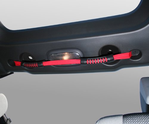 Rugged Ridge JKU Grab Strap for Jeep Wrangler | Nylon, Red | 13305.13 | Fits 2007-2018 Jeep Wrangler JKU 4-Door