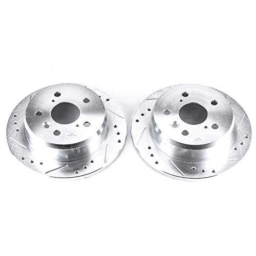 Power Stop Rear JBR973XPR Drilled & Slotted Rotor Pair For Lexus ES300, Lexus ES330, Toyota Avalon, Toyota Camry, Toyota Solara [Model Specific]