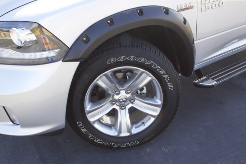 Lund Elite Series RX205T Black Rivet Style Textured Front and Rear Fender Flare - 4 Piece