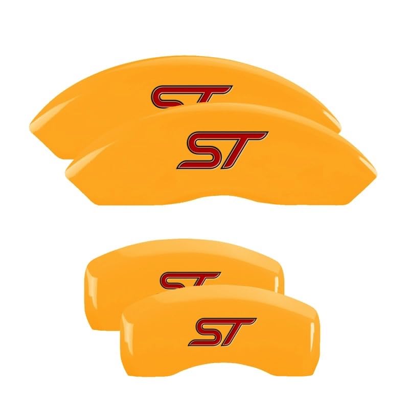 MGP 10252SST1YL Caliper Covers (No Bolts) Yellow Powder Coat Finish, Black Characters, Set of 4
