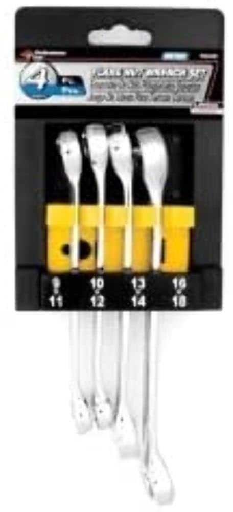 W30431 Wilmar Flare Nut Wrench Set - Fully Polished, Chrome - 9 to 18 mm - 4 Piece