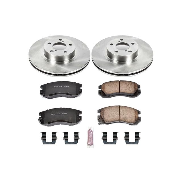 Power Stop Autospecialty KOE1118 Front Replacement Brake Kit-OE Brake Rotors & Ceramic Brake Pads For Subaru Legacy 1991-1994, Subaru Legacy 1996 [Model Specific]