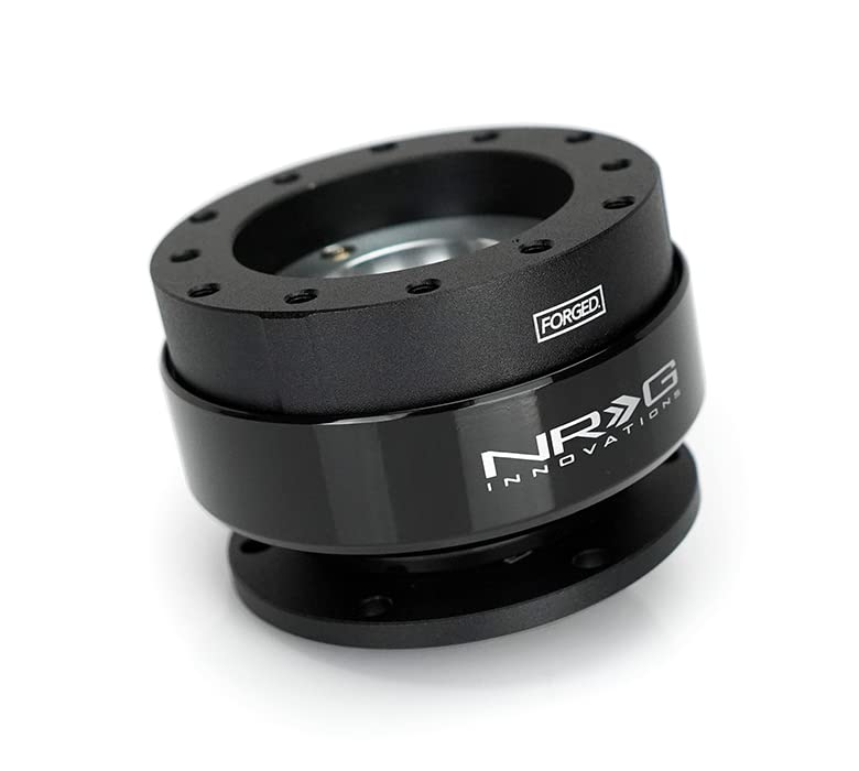 Gen 2.0 NRG Innovations Steering Wheel Quick Release Adapter 6-HOLE with Mounting Bolts, Quick Release - Black Body/Black Ring SFI SPEC 42.1, NRG-SRK-200-2BK