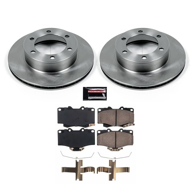 Power Stop Autospecialty KOE1233 Front Replacement Brake Kit-OE Brake Rotors & Ceramic Brake Pads [Application Specific For 6 Lug Models With 297mm Front Rotors]