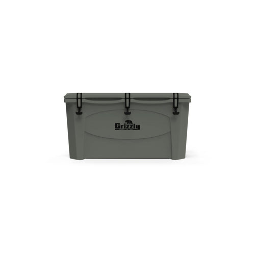 100 Cooler Grizzly | 100 qt Ice Chest Durable Rotomolded Insulated | Made in USA | Warranty for Life | for Beach Boat Camping Fishing Hunting | G100 | Lunar Green