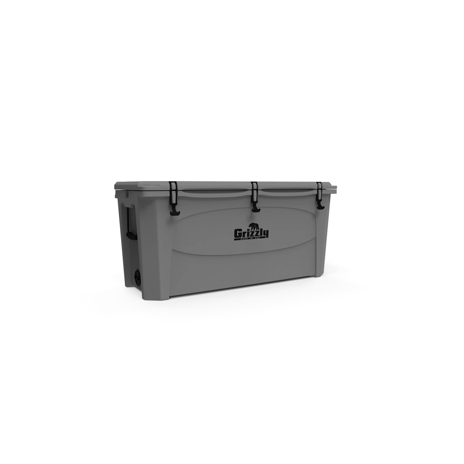 165 Cooler Grizzly | 165 qt Ice Chest Durable Rotomolded Insulated | Made in USA | Warranty for Life | for Beach Boat Camping Fishing Hunting | G165 | Gray