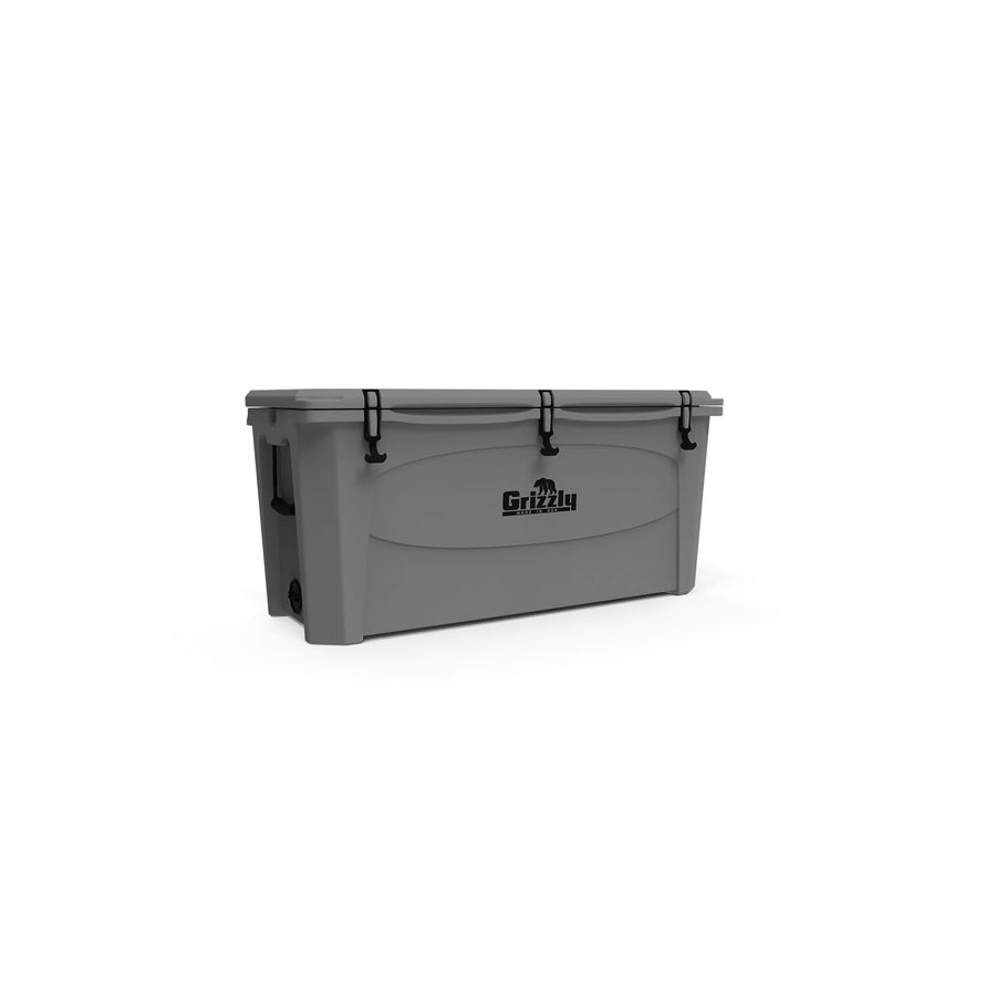 165 Cooler Grizzly | 165 qt Ice Chest Durable Rotomolded Insulated | Made in USA | Warranty for Life | for Beach Boat Camping Fishing Hunting | G165 | Gray