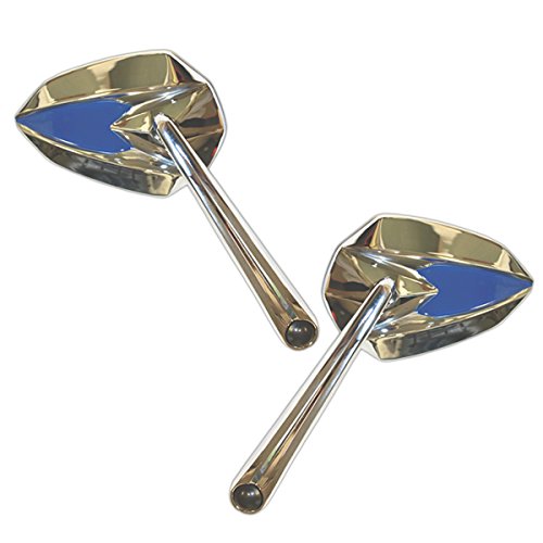 Chrome/Blue CIPA Motorcycle Ultra Blue On Chrome Mirror Pair Kit