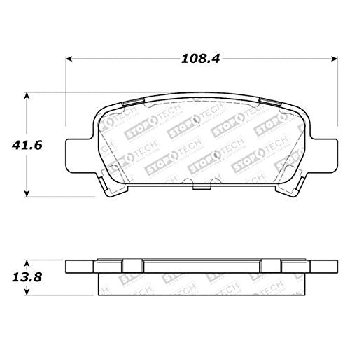 Rear StopTech 308.07700 Brake Pads with Shims and Hardware Street