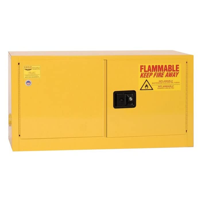 Flammable Liquid Cabinet, 15 Gallon, 1 Shelf, 2 Door, Self Close, ADD-On, Yellow - ADD14X