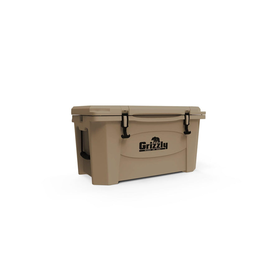 45 Cooler Grizzly | 45 qt Ice Chest Durable Rotomolded Insulated | Made in The USA | Warranty for Life | for Beach Boat Camping Fishing Hunting | G45 | Tan