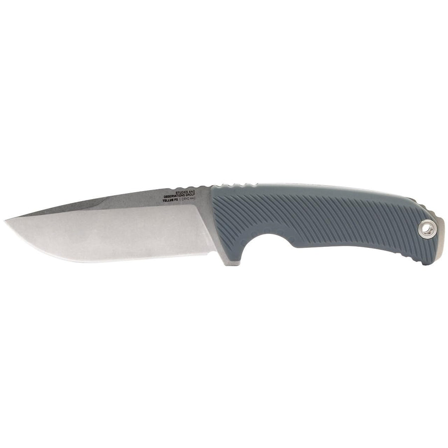 SOG FX Tellus Full-Sized Fixed Blade Knife 4.2" Full-Tang CRYO 440C Steel Blade GRN Handle UMS Compatible Sheath, Wolf Gray