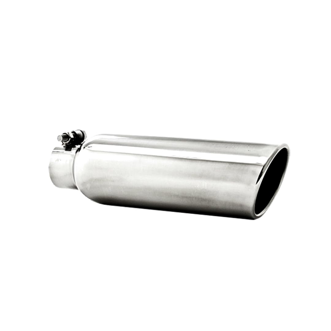 MBRP T5147 2.25" Inlet 3.5" O.D. 12" Length T304 Stainless Steel Angled Cut Rolled End Clampless Exhaust Tip
