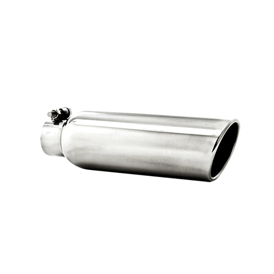 MBRP T5147 2.25" Inlet 3.5" O.D. 12" Length T304 Stainless Steel Angled Cut Rolled End Clampless Exhaust Tip