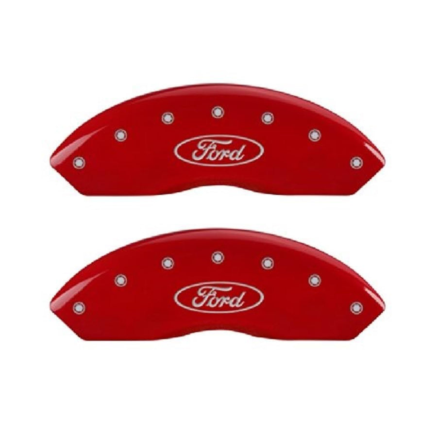 Brake Caliper Covers MGP - 2013-2020 Ford Fusion - Front and Rear Set - Red