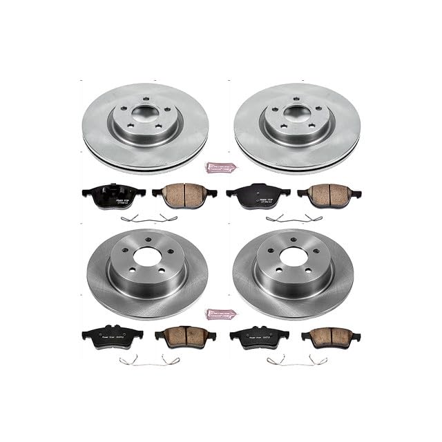 Power Stop Autospecialty KOE6477 Front and Rear Replacement Brake Kit-OE Brake Rotors & Ceramic Brake Pads For Ford C-Max 2013-2017, Ford Escape 2013-2016 [Model Specific]
