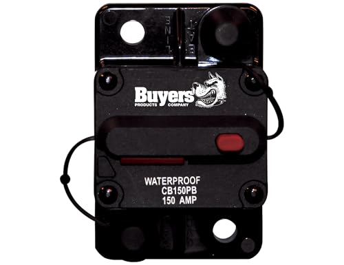 150 Amp Buyers Products CB150PB Circuit Breaker with Manual Push-to-Trip Reset, Protect Accessory Circuits, Electrical Equipment for Dump Hoists, Salt Spreaders & More