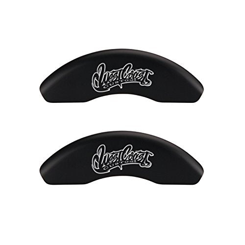 MGP Caliper Covers 'West Coast Customs Baseball' Logo Engraved Matte Black Powder Coat Finish 16217FWCWMB Front Caliper Cover, (Set of 2)