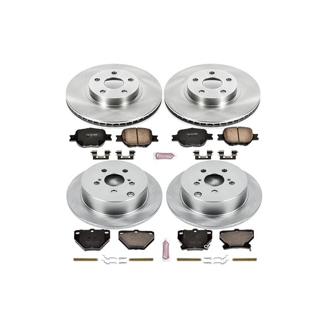 POWERSTOP Autospecialty KOE2314 Front and Rear Replacement Brake Kit-OE Brake Rotors & Ceramic Brake Pads For Toyota Celica 2000-2005 [Model Specific]