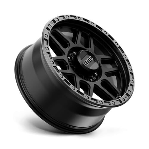 MESA KMC Wheels 20X9 8X6.55 0mm SATIN BLACK WITH GLOSS BLACK LIP - KM54429080700