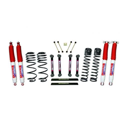 Skyjacker Dual Rate 4.0 Inch Long Travel Suspension Lift Kit with Hydro 7000 Shocks and Lower Control Arms