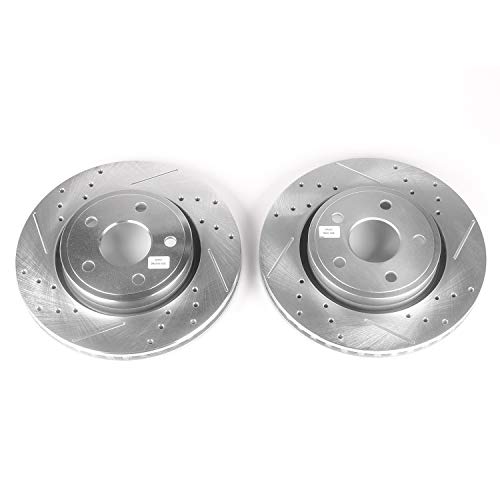 Power Stop Front AR8792XPR Drilled & Slotted Rotor Pair For Jeep Commander 2006-2010, Jeep Grand Cherokee 2005-2010 [Model Specific]