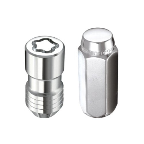 Chrome McGard (M14 x 1.5 Thread Size) Cone Seat Wheel Installation Kit for 8-Lug Wheels, 28 Lug Nuts / 4 Locks / 1 Key / 1 Storage Pouch