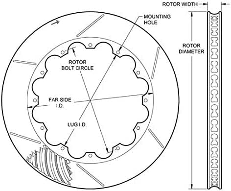 160-8402 WILWOOD Rotor-SV-GT 72 SPC-37 -RH 14.00 x 1.10 - 12 on 8.75"