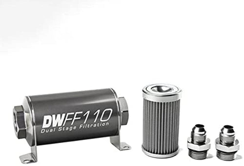 in-line DeatschWerks Fuel Filter and housing kit (8-03-110-100K-8)