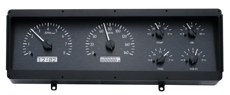 Dakota Digital VHX Analog Dash System 78 - 88 Oldsmobile Cutlass Black Alloy White VHX-78O-CUT-K-W