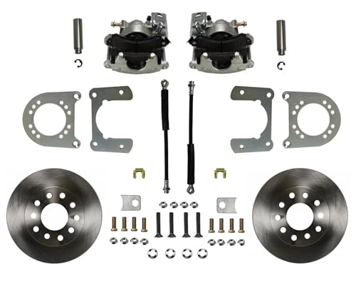 Brake System Leed Brakes, Disc Conversion, Rear, 1 Piston Caliper, 11.53 in Solid Rotors, Iron, Natural, compatible with GM Fullsize SUV/Truck 1963-87, Kit