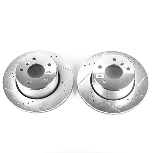 Power Stop Front EBR698XPR Evolution Drilled & Slotted Rotor Pair For Land Rover Discovery 1999-2004 [Model Specific]