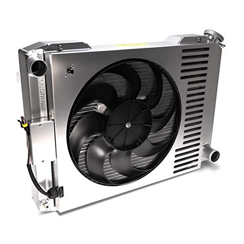 Slim-Fit Universal Series ProFormPFM Radiator, 25-13/32 in W x 18-1/2 in H x 4 in D, Single Pass, Driver Side Inlet, Passenger Side Outlet, Aluminum, Natural, Manual Transmission, Each