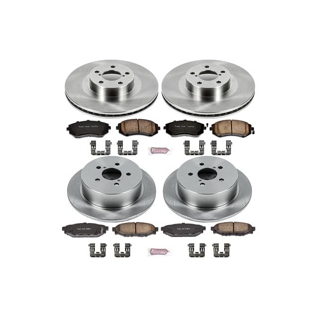 Power Stop Autospecialty KOE4081 Front and Rear Replacement Brake Kit-OE Brake Rotors & Ceramic Brake Pads For Subaru Legacy 2005, Subaru Outback 2005 [Model Specific]