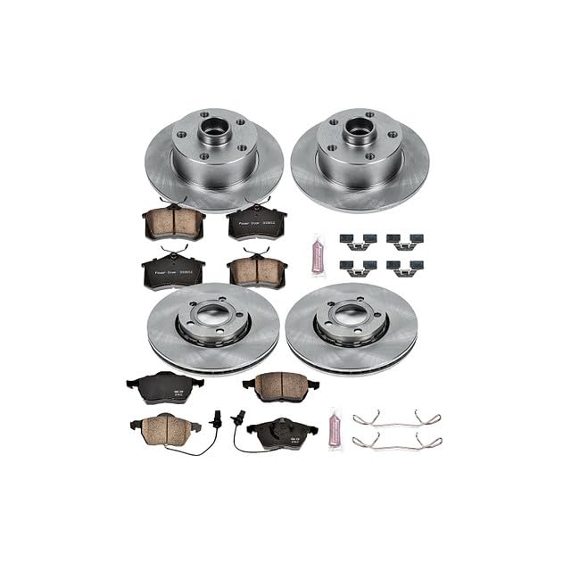 POWERSTOP Autospecialty KOE2825 Front and Rear Replacement Brake Kit-OE Brake Rotors & Ceramic Brake Pads For Audi A4 1999-2001 [Model Specific]