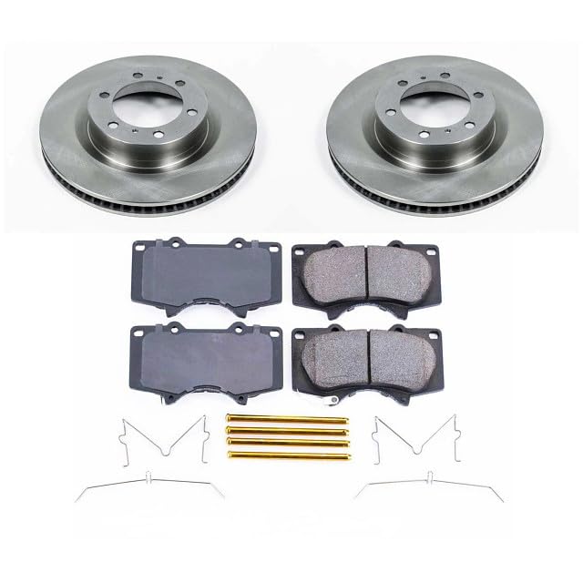 Power Stop KOE5873 Front Replacement Brake Kit-OE Brake Rotors & Ceramic Brake Pads For 2010 2011 2012 2013 2014 2015 2016-2022 Lexus GX460 Toyota 4Runner