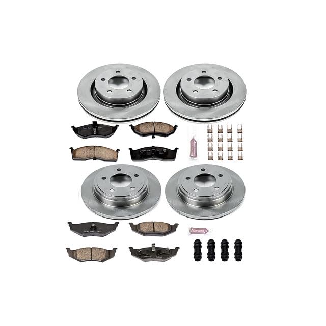 POWERSTOP Autospecialty KOE1701 Front and Rear Replacement Brake Kit-OE Brake Rotors & Ceramic Brake Pads For Chrysler 300M 1999-2002, Chrysler LHS 2001 [Model Specific]