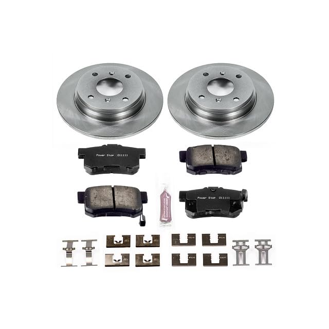 Power Stop KOE407 Rear Replacement Brake Kit-OE Brake Rotors & Ceramic Brake Pads For Honda Prelude 1992-1996 [Model Specific]