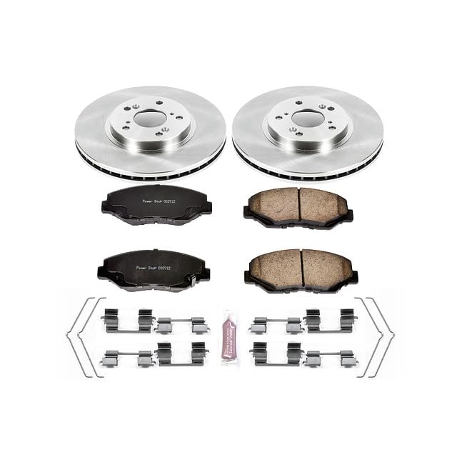 POWERSTOP Autospecialty KOE2302 Front Replacement Brake Kit OE Brake Rotors and Ceramic Brake Pads For 2003 2004 2005 2006 2007 2008 Honda Pilot