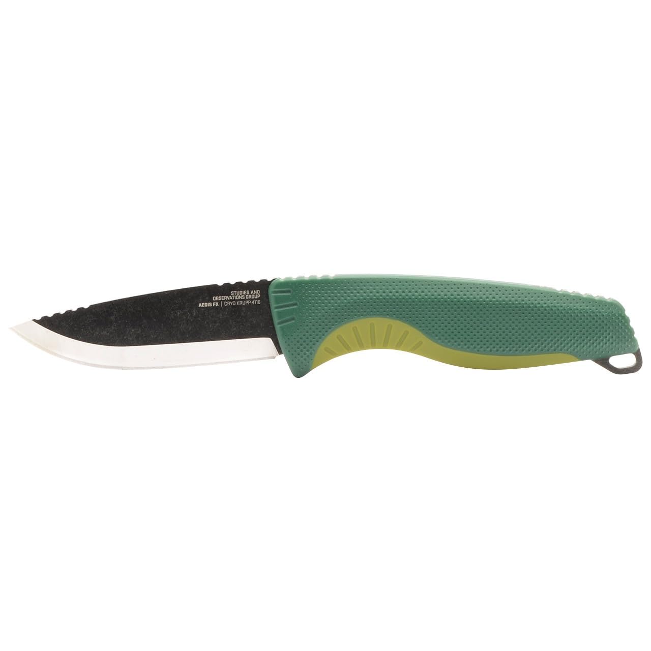 SOG Aegis FX Outdoor Survival Corrosion-Resistant Fixed Blade Knife | CRYO 4116 Krupps Steel | GRN Rubber Handle | UMS Sheath, Forest/Moss Green